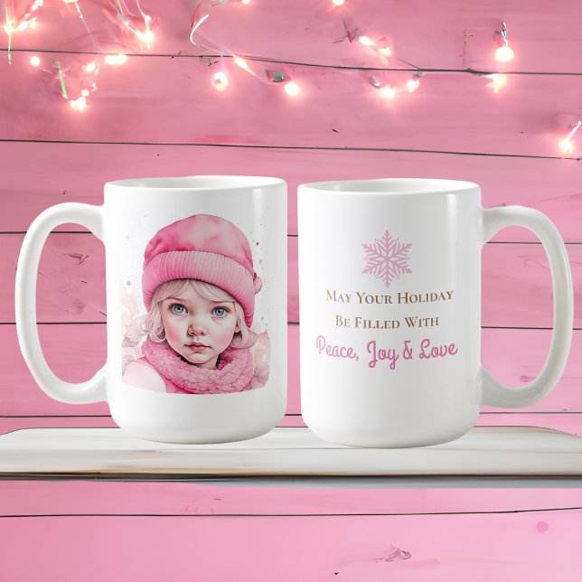 Caneca De Café Menina e Cotação bonito Rosa (Criador carregado)