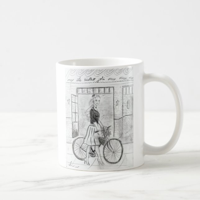 Caneca De Café menina em Paris (Direita)