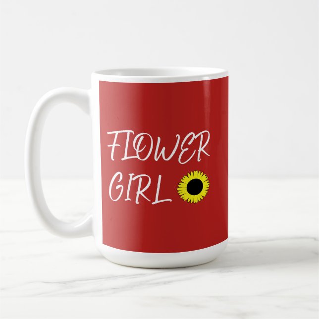 Caneca De Café Menina Flor girassol  (Esquerda)