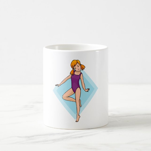 Caneca De Café Menina Ginasta em Leotardo Roxo (Criador carregado)