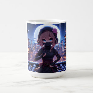 Caneca De Café Menina guerreira Ninja bonita