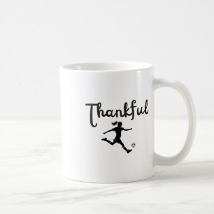 Caneca De Café Menina Jogadora de Futebol Grata Ação de Graças Fo