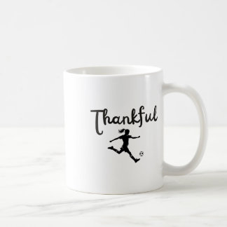 Caneca De Café Menina Jogadora de Futebol Grata ao Dia de Ação de