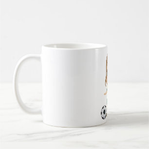 Caneca De Café Menina Jogando Futebol Esportes Adoráveis para Cri
