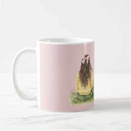 Caneca De Café Menina Laço Rosa Alguns Coelhinhos Te Amam