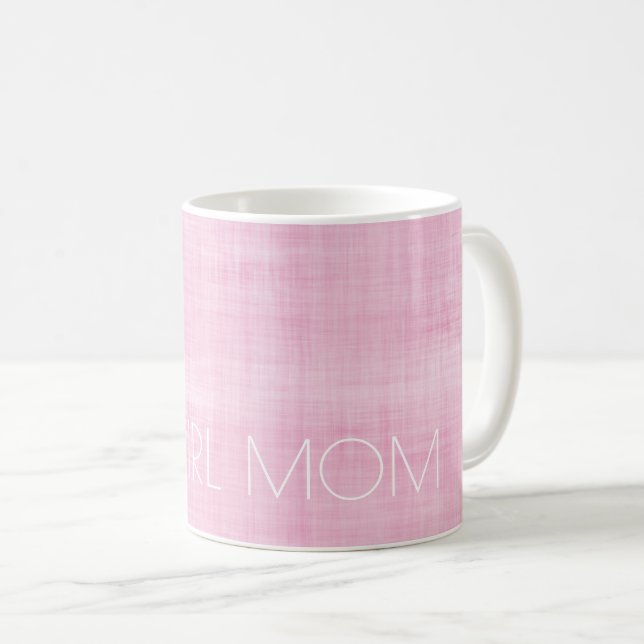 Caneca De Café Menina Mãe Pastel Rosa Novo Dia de as mães Docinho (Frente Esquerda)