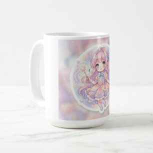 Caneca De Café Menina Mágica de Anime Sonhadora Estrela Adesivo (