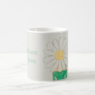 Caneca De Café Menina Margarida Vestido Verde