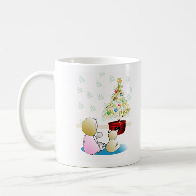 Caneca De Café Menina na véspera de Natal (Esquerda)