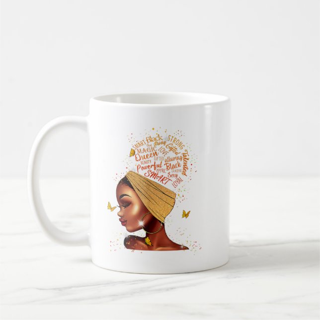 Caneca De Café Menina Negra Magia Afro-Americana Melanin Natu (Esquerda)