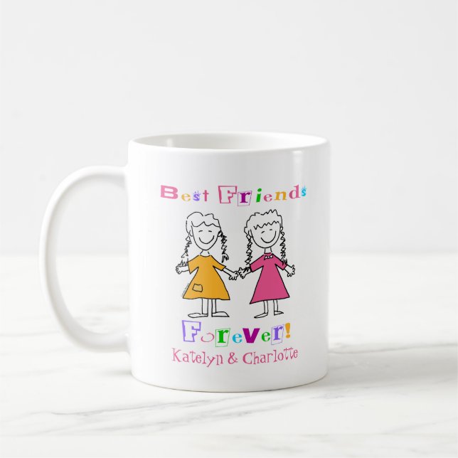Caneca De Café Meninas Bonitas Personalizadas Os Melhores Amigos  (Esquerda)