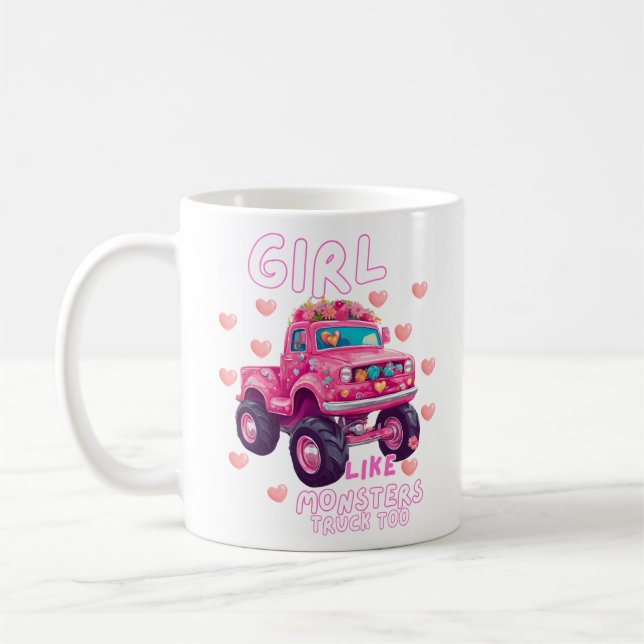 Caneca De Café Meninas De Caminhão Bonitas, Monstros, Como Monstr (Esquerda)
