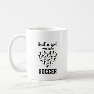 Caneca De Café Meninas em silhueta jogando Futebol