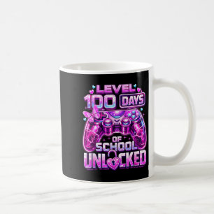 Caneca De Café Meninas jogadoras rosa nível 100 dias de escola de