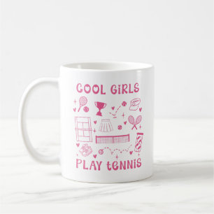 Caneca De Café Meninas Legais Rosa Jogam Tênis Corações de Garota