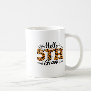 Caneca De Café Meninas Meninos De Volta à Escola Olá 5ª Série Leo