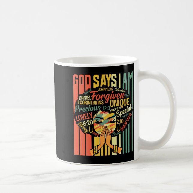 Caneca De Café Meninas Negras Deus Diz Eu Sou Mês da História Neg (Direita)