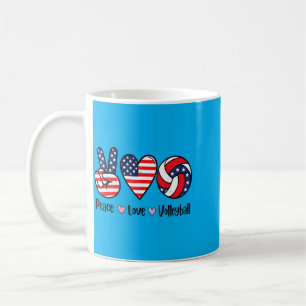 Caneca De Café Meninas Paz Amor Volei 4 de Julho Americano