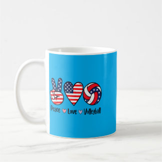 Caneca De Café Meninas Paz Amor Volei 4 de Julho Americano