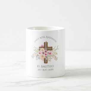 Caneca De Café Meninas Pink floral BAUTIZO Baptism Bautismo Namí