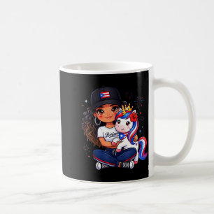 Caneca De Café Meninas princesa unicórnio boricua bandeira toddle