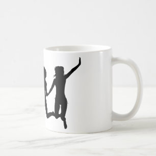 Caneca De Café meninas, saltem, silhueta