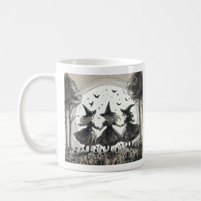 Caneca De Café Meninas serão Bruxas Dançantes (Esquerda)