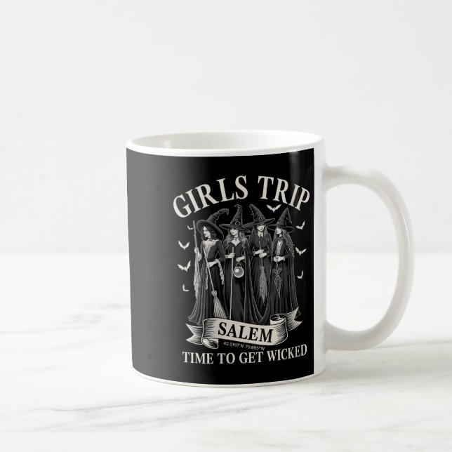 Caneca De Café Meninas Viajam Em Salem Para Ficar Testemunhas Per (Direita)