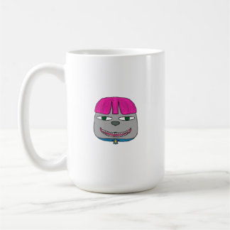 Caneca De Café Menino Bonito com Cabelo Rosa e Expressões Reprodu