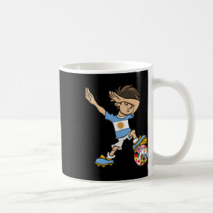 Caneca De Café Menino Dabbing Camisa de Futebol Argentina Bandeir