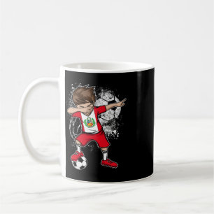 Caneca De Café Menino Dabbing Camisa de Futebol do Peru Jersey Pe