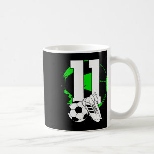 Caneca De Café Menino de 11 anos jogador de futebol no aniversári