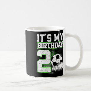 Caneca De Café Menino de 2 Anos de Futebol É Meu 2º Aniversário d