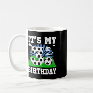 Caneca De Café Menino de 3 Anos É Meu 3º Aniversário Tema de Fute