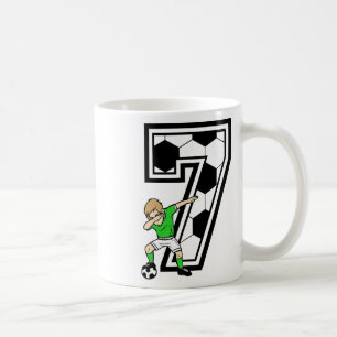 Caneca De Café Menino de 7 Anos Jogador de Futebol 7º Aniversário