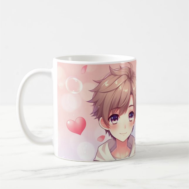 Caneca De Café Menino E Menina De Anime Bonitos (Esquerda)