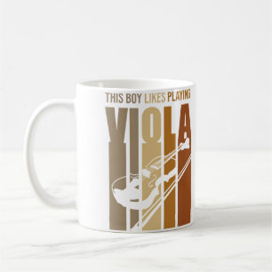 Caneca De Café Menino Gosta de Tocar Viola Músico Violista Música