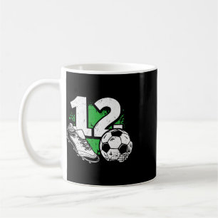Caneca De Café Menino jogador de futebol fazendo 12 anos