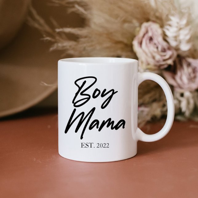 Caneca De Café Menino Mamãe Personalizada Est. Mínimo ano de Mamã (Criador carregado)