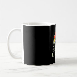 Caneca De Café Menino pequeno feliz acampando van engraçado vinta