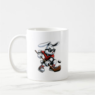 Caneca De Café Meninos Coelhinho da Páscoa Feliz Jogando Hóquei P