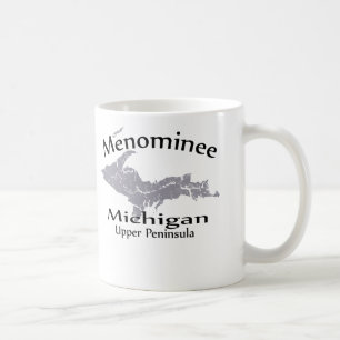 Caneca De Café Menominee Michigan Map Design Mug