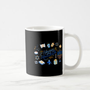 Caneca De Café Menorá Engraçada Hanukkah 2025 Meowzel Chanukah Ju