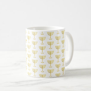 Caneca De Café Menorah Mug Dourado