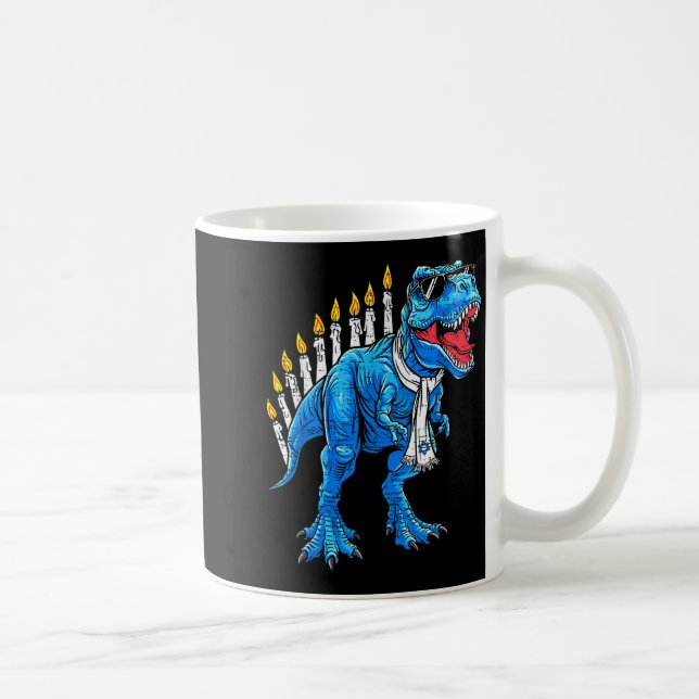 Caneca De Café Menorasaurus Hanukkah T Rex Dinosaur Dino Chanukah (Direita)