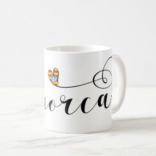 Caneca De Café Menorca Flag Heart, Ilhas Baleares