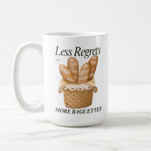 Caneca De Café Menos Lamenta Mais Baguetes Engraçado Pão Francês