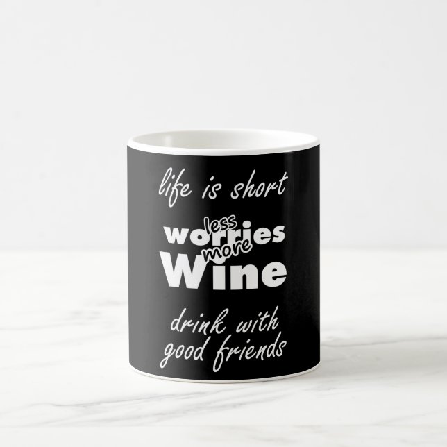 Caneca De Café Menos preocupações Mais vinho Beba vinho com amigo (Centro)