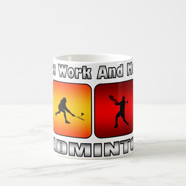 Caneca De Café Menos trabalho e mais Badminton (Centro)