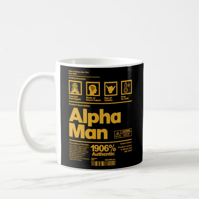 Caneca De Café Mens Alpha African 1906 Fraternity Information Des (Esquerda)